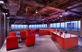 高档培训教育公司前台装修效果图