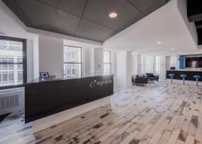 高端软件公司前台装修效果图