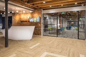 电子科技公司前台装修设计效果图