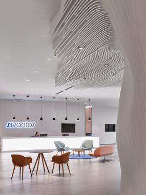 化工企业公司前台设计装饰效果图