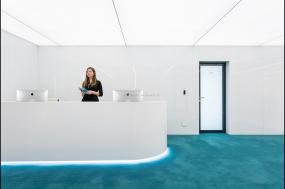 化工企业公司前台装潢设计图