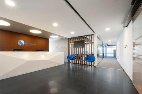 化工企业公司前台装修效果图片