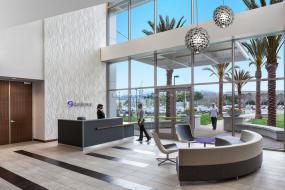 高档生物科技公司前台装修效果图大全