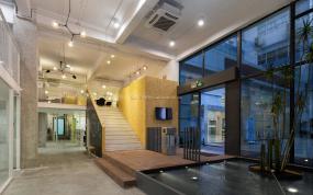 传媒文化公司前台装修实物图片