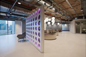 体育运动公司前台装修设计效果图