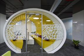 贸易公司玻璃隔断装饰设计效果图片