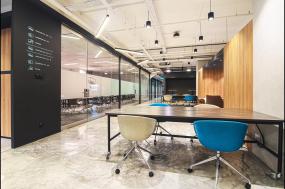 贸易公司玻璃隔断装饰图片