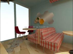 外国奶茶店装饰设计效果图