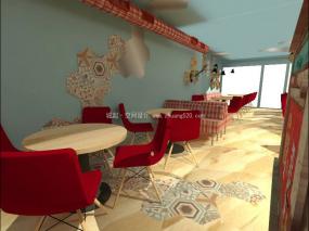 高档外国奶茶店装修效果图