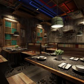 最新主题餐厅装饰实景图