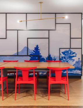 高档办公室复合实木地板装修效果图