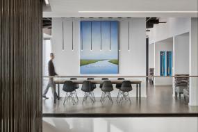 写字楼木地板瓷砖装潢效果图