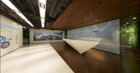 写字楼木地板瓷砖装饰设计图