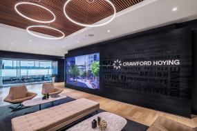 高档办公室仿木地板瓷砖装修效果图大全