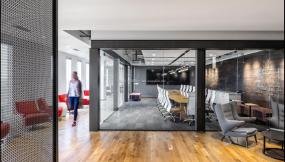 办公室三层实木地板装修方案效果图