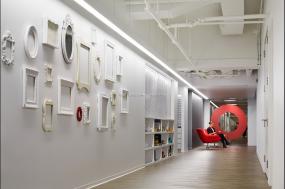 高档办公室三层实木地板装修效果图