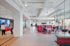 办公室三层实木地板装饰设计效果图大全