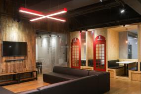 高档办公室榆木地板装修图片