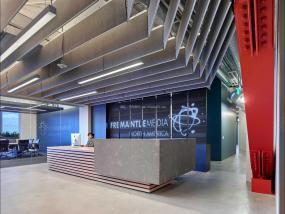 办公室文化墙装潢效果图片