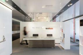 前台logo墙装修设计效果图片库