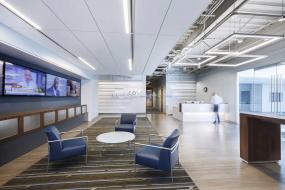 最新前台logo墙设计装修图片