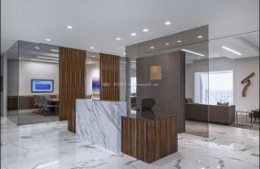 高端前台logo墙装修图片