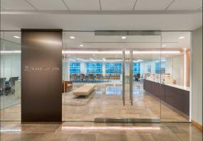 高端前台logo墙装修效果图