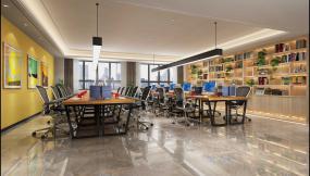 新中式办公室装修实物图片