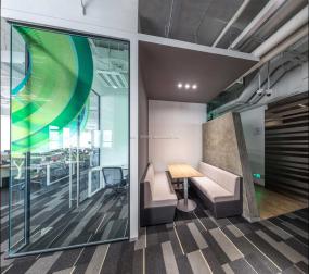 办公室玻璃隔墙装潢设计效果图片