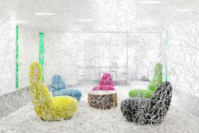 高档磨砂玻璃隔断装修图片