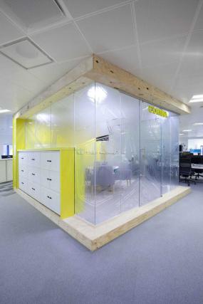 办公室磨砂玻璃装修实景图图片