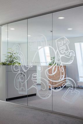 磨砂玻璃隔断装修实物图片