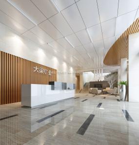 办公楼大厅装修实景图片