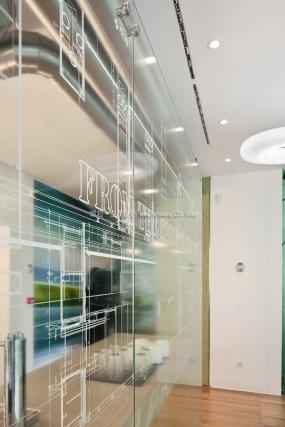 磨砂玻璃隔断图案装修实景图图片