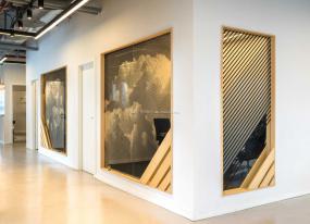 磨砂玻璃隔断图案装饰效果图