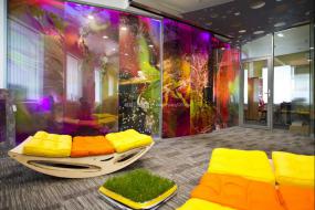 磨砂玻璃隔断图案装饰效果图片