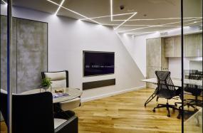 办公室石膏板隔断墙装潢效果图