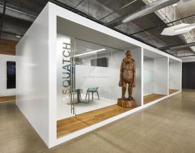 高端办公室石膏板隔断墙装修图片