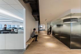 石膏板办公室隔断装修实景图图片