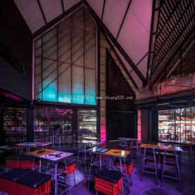 美式风格酒吧装修高清效果图