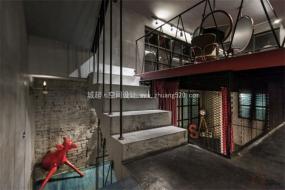 个性风格理发店装潢设计效果图片