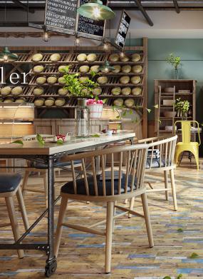 高端小型奶茶店装修图片