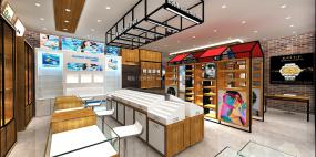 最新眼镜店布置设计装饰效果图片