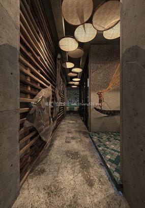 高档烤鱼店装修图片