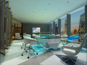 办公室隔断墙装修高清效果图