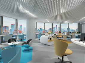 办公室隔断墙装修装潢效果图