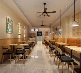 中式快餐厅装潢设计效果图片