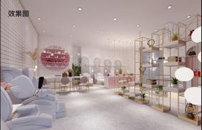 高端韩国美发店装修效果图