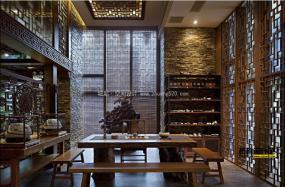 中式茶馆装修实物图片