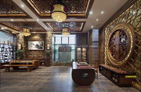 中式茶馆装修实景图片